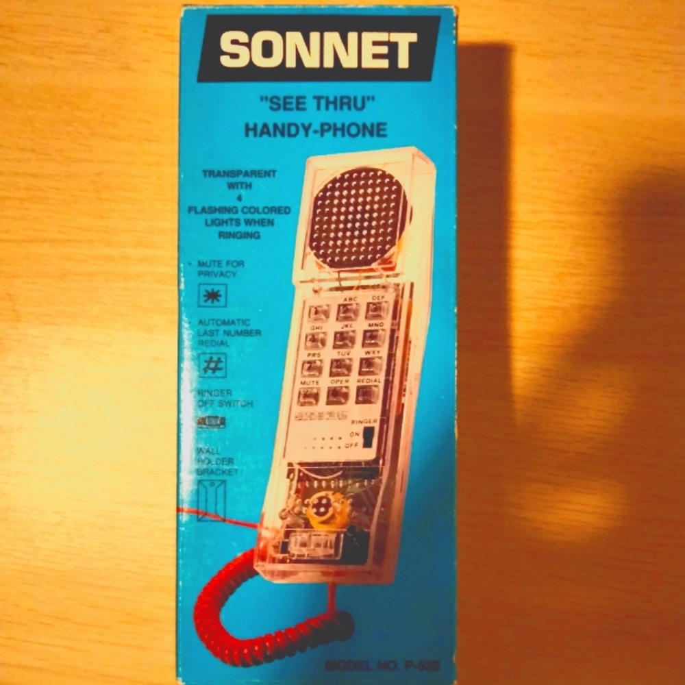 NOS BNIB Sonnet "see thru " handy phone p535 . Vintage /retro
